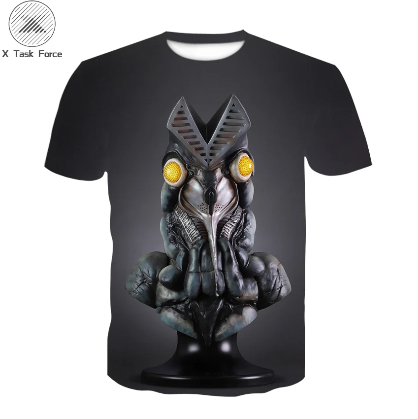 

3D print Ultraman fights The devil the Funny Boy's short - sleeved T - shirt Costume Children 2020 summer Short sleeve T-shirt
