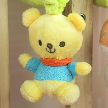 

Green Bear Bed Around Multifunctional Cart Three Pendants Soft Exercise Grip Baby Rattles Revolves Toy