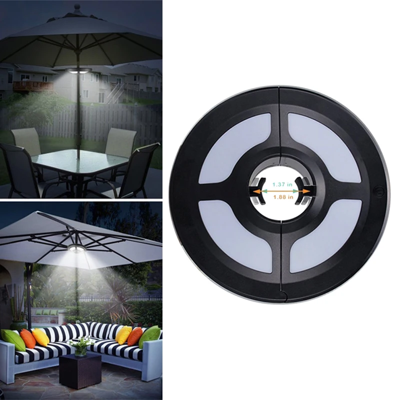 LED Solar Umbrella Lights Outdoor Patio Umbrella Lamp for Camping Tent Vacation Support USB Charging Best Price round support plant shelf bracket metal flower patio plant stands indoor ladder porta piante da esterno garden furniture sets