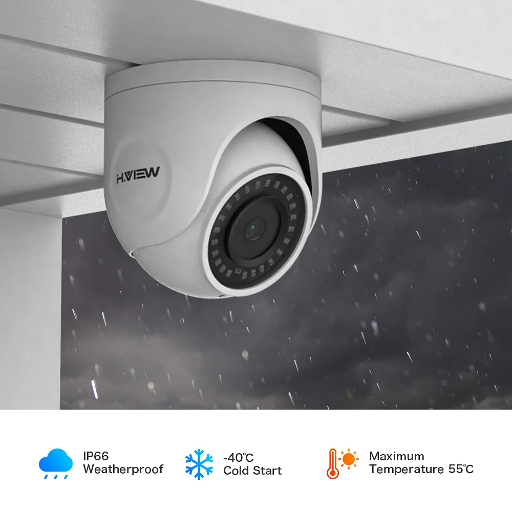  H.View 4K Ultra HD Video Surveillance kit 8MP poe ip camera Set 8CH Dome Security Camera CCTV Syste
