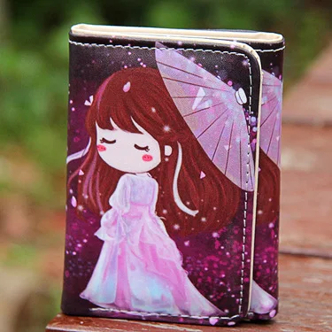 Кожаный квадратный кошелек на молнии с мультяшным рисунком для маленьких девочек, милый кошелек, сумка для карт, женский модный простой чехол для денег - Цвет: ben