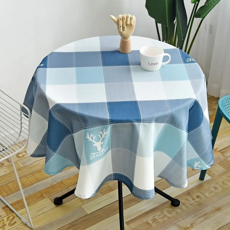  Nordic Style Round Tablecloth Simple Waterproof Restaurant Hotel Household Round Table Cloth Printi