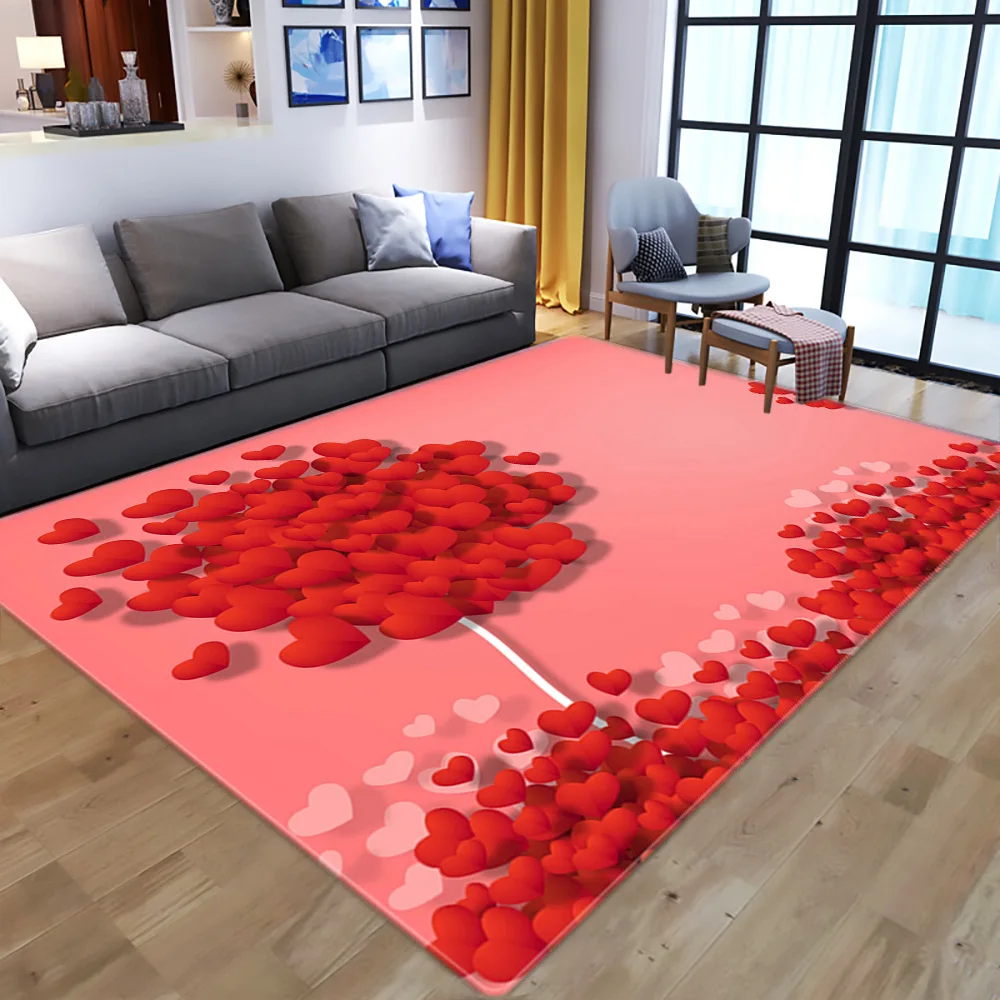 Love Heart Anti Skid Area Floor Mat Rug Non Slip Dining Floor Mat Rug Non Slip