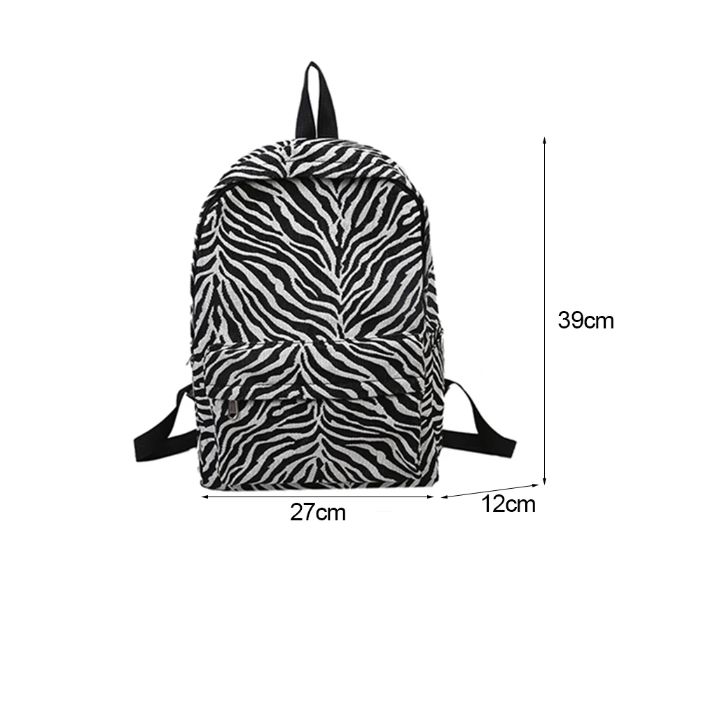 Cute Zebra Pattern Women Backpack Casual School Shoulder Bag Animal Zebra Pattern Travel Rucksack Lady Girls Bagpack