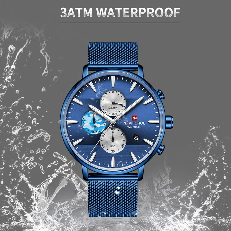 Relogio Masculino NAVIFORCE Топ люксовый бренд мужские модные кварцевые часы мужские спортивные водонепроницаемые стальные военные наручные часы