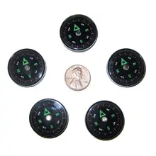 5 небольших 27 мм карманная кнопка для выживания с жидкостью компас