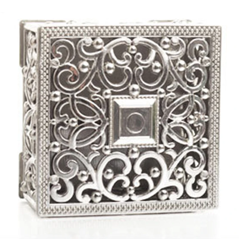

Candy Box Gold Silver Creative Plastic Hollow Square Mini For Wedding Supplies 12 Pcs New Candy Box