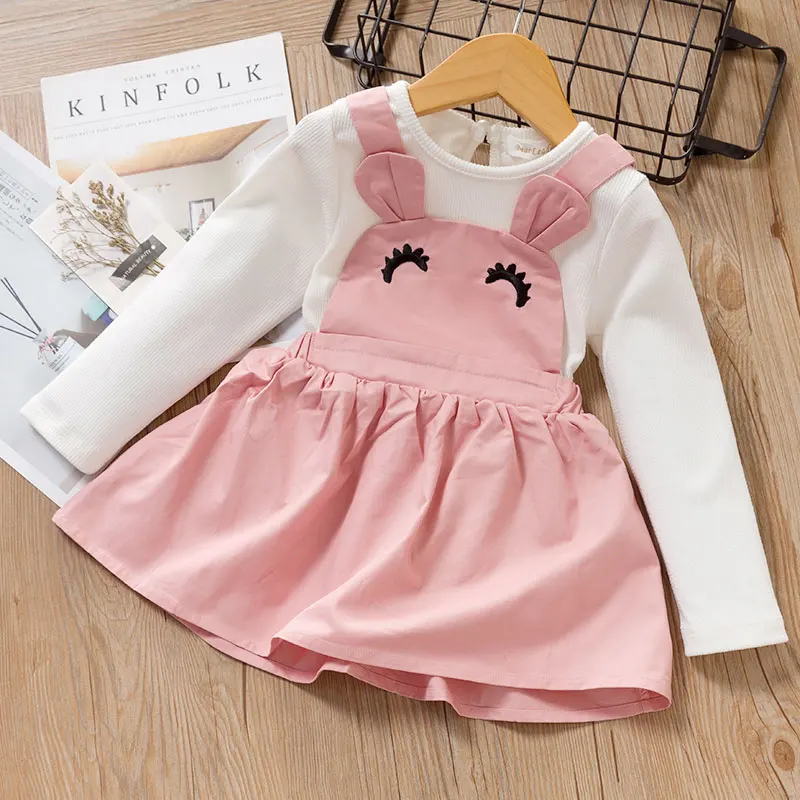 Keelorn/Одежда для малышей новые комплекты с милым жирафом для малышей, платье для девочек, одежда для новорожденных, комплект из футболок 2 шт. для младенцев, Костюмы, набор комплектов одежды - Цвет: AX249 Pink
