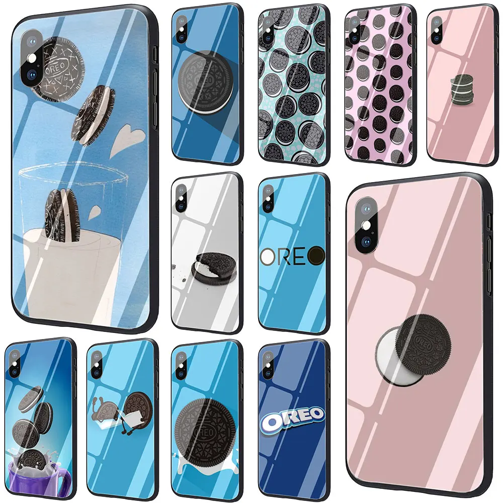 

EWAU Food Oreo Tempered Glass Phone Cover Case For iPhone 11 Pro 6 6S Plus 7 8 Plus X XS XR XS Max