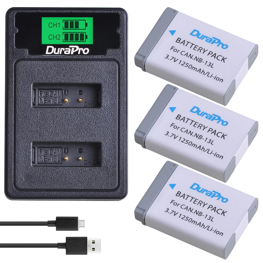 

NB13L NB 13L Battery Charger with NB-13L Rechargeable Battery for Canon PowerShot G5X G7X G9X Mark II G9 X SX620 SX720 SX730 HS