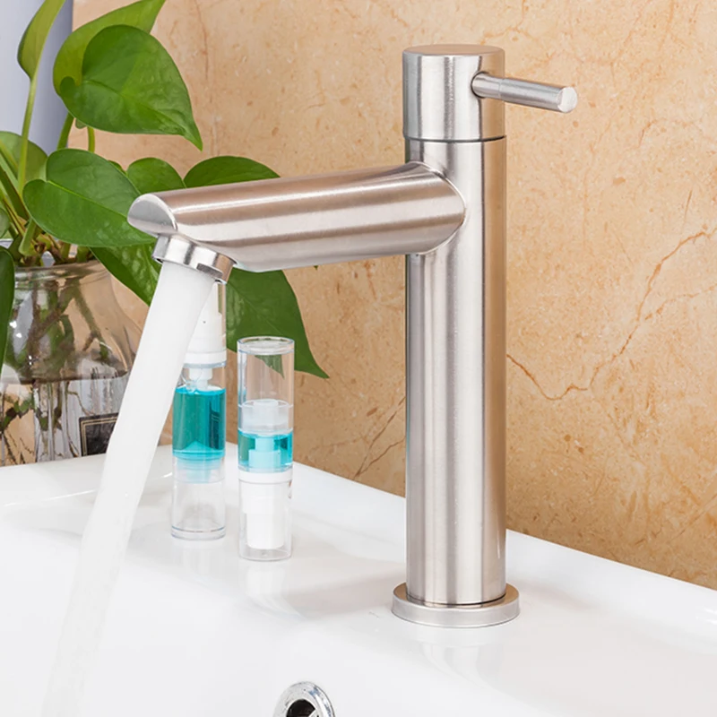 1 PC Basin Sink Faucet Tap Bathroom Stainless Steel Waterfall Vanity Vessel Sinks Cold Water kitchen | Обустройство дома