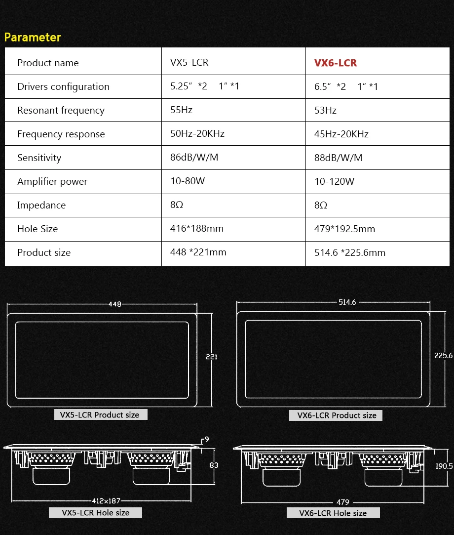 Oupushi VX6-LCR семейный кинотеатр высокого качества полный спектр прямоугольный потолочный аудио динамик