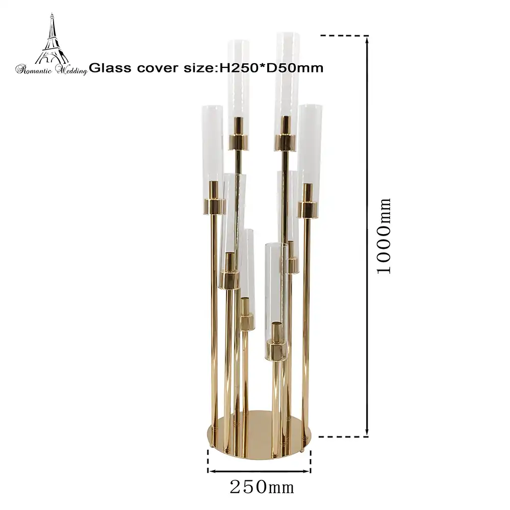 Romantico 8 Jefes De Los Titulares De Vela De Vidrio Redondo Base