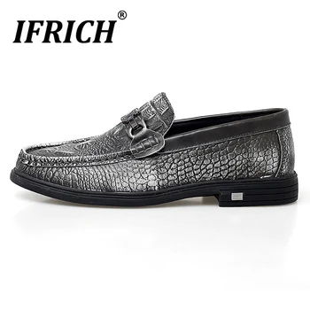 

New Arrival Big Size Men Leather Sneakers Luxury Brand Men Footwear Brown Red Casual Loafers For Mens Vintage Men Drive Shoes