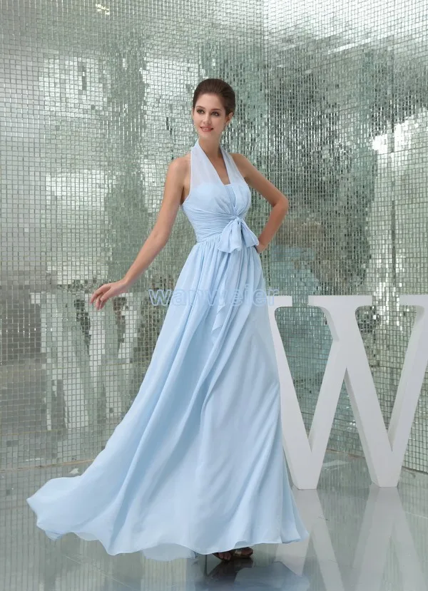 Vestidos Горячая невесты горничной размера плюс длинные макси Новые шифоновые Холтер Пляж Формальные платья подружки невесты