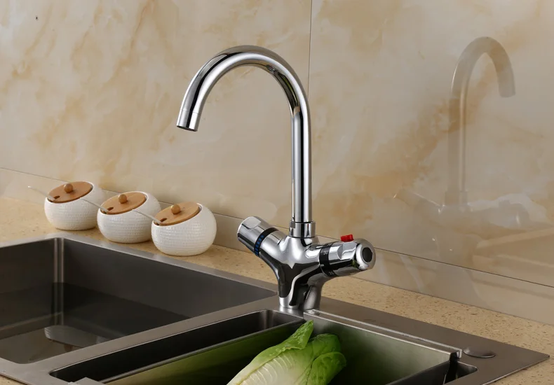 flexível torneira termostática para graus rotativo banheiro mistura deck montado latão termostática mixer