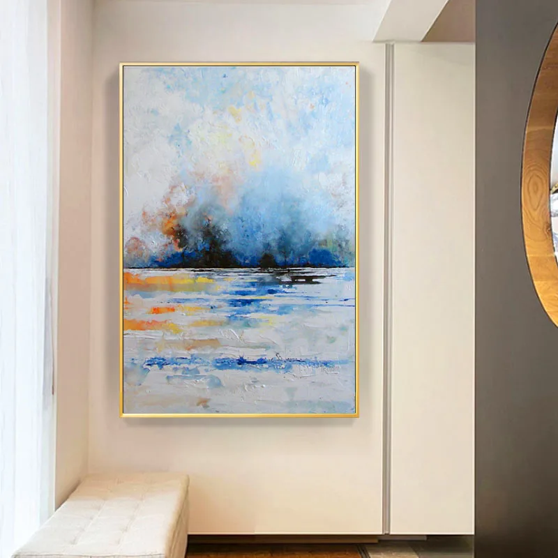 

Nordic Style hand-painted Oil Painting Decorative Painting The Living Room Entrance Mural Paintings American Minimalist Modern S