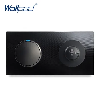 

Wallpad 1 Gang 2 Way Switch With Dimmer Wall Light Switch With LED Indicator Aluminum Metal Panel