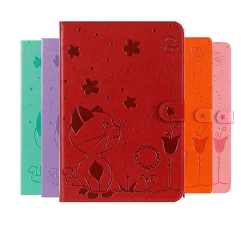 

For iPad 2 3 4 3D Cartoon Cat Bee Embossed PU Leather Stand Cover For iPad 2 iPad 3 iPad 4 A1460 A1430 A1396 A1458 Case + Film
