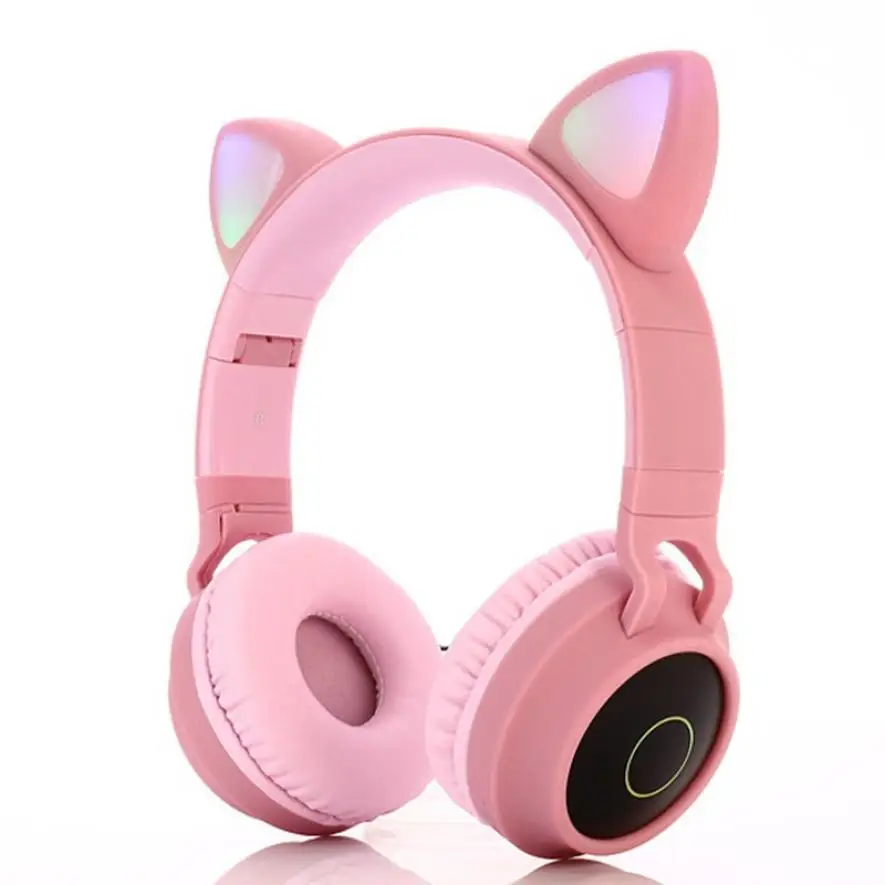 New Arrival LED Cat Ear Noise Cancelling Headphones Bluetooth 5 0 Young People Kids Headset Support TF Card 3 5mm Plug With Mic