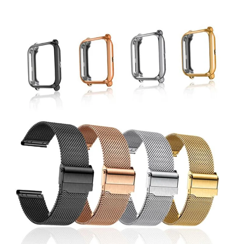 Ремешок Amazfit для Bip S U Lite GTS 3 2 Mini металлический чехол 20 мм защитная пленка экрана
