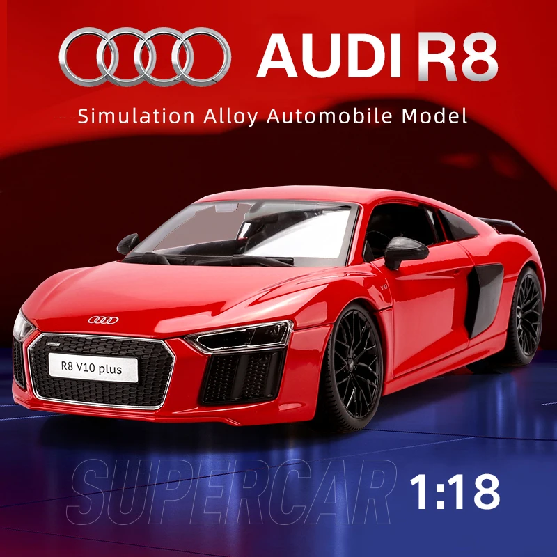 Maisto 1:18 Audi R8 Alloy Retro Car Model Classic Car Model Car Decoration Collection Gift