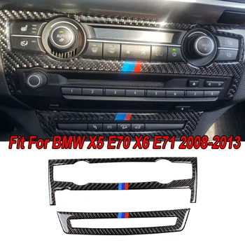 

Sticker Air Condition Panel Trim Decal Accessory For BMW X5 E70 X6 E71 08-13 Waterproof Carbon Fiber