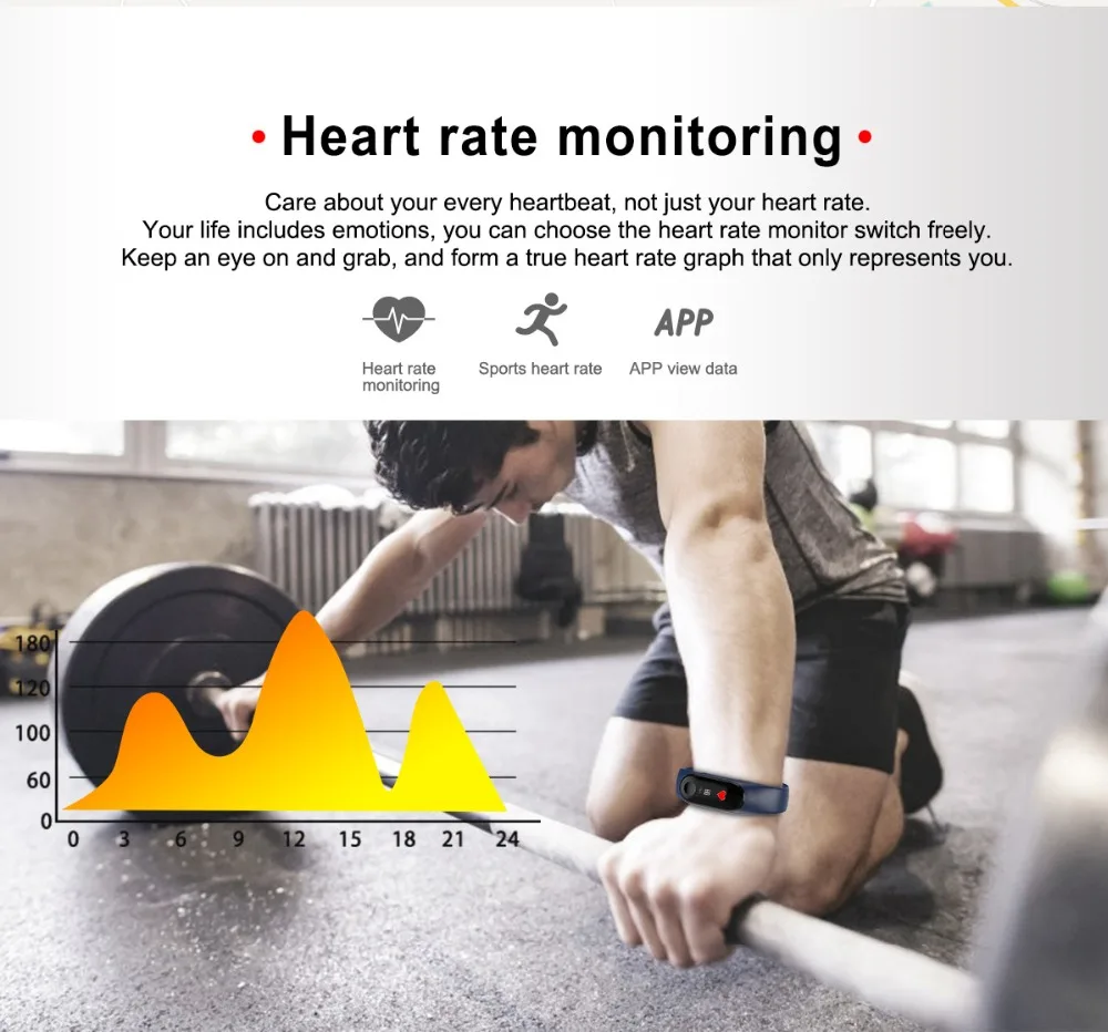 M3 Smart Bracelet Fitness Smart Band Tracker Sport Pedometer Heart Rate Blood Pressure Bluetooth Health Wirstband Waterproof (7)