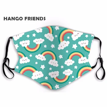 

Hango Fabric Face Masks for Children with Filter Pocket Washable Reusable Kids Mask Cotton Cloth Mask Drawings Cartoon Patten