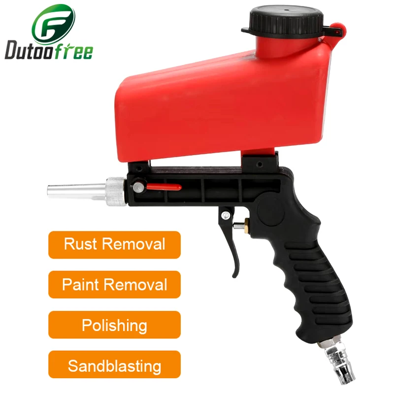 Adjustable Sandblasting Gun 90psi Portable Sandblaster Sand Blasting Machine Handheld Pneumatic Blasting Gun Spraying Tool west biking 90psi foot bicycle tire pump portable e bike inflator basketball inflator