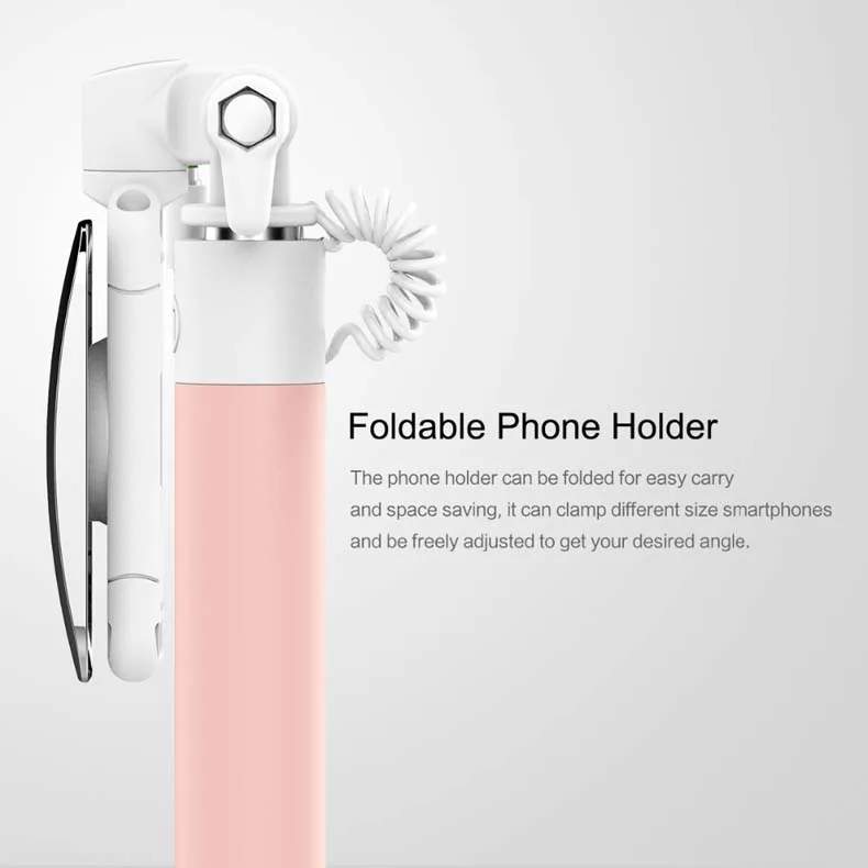 ROCK Universal Mini зеркало, селфи-Палка для iPhone 5S 6 Plus Роскошный телефон проводной палка селфи монопод для селфи держатель канавка Камера для samsung huawei