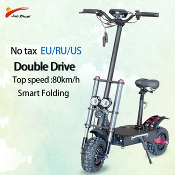 Günstig Leistungsstarke Elektrische Kick Roller Für Erwachsene 60V3200W Elektrische Fahrrad Faltbare Protable Zwei Räder Bicicleta Max Geschwindigkeit 80 KM/H