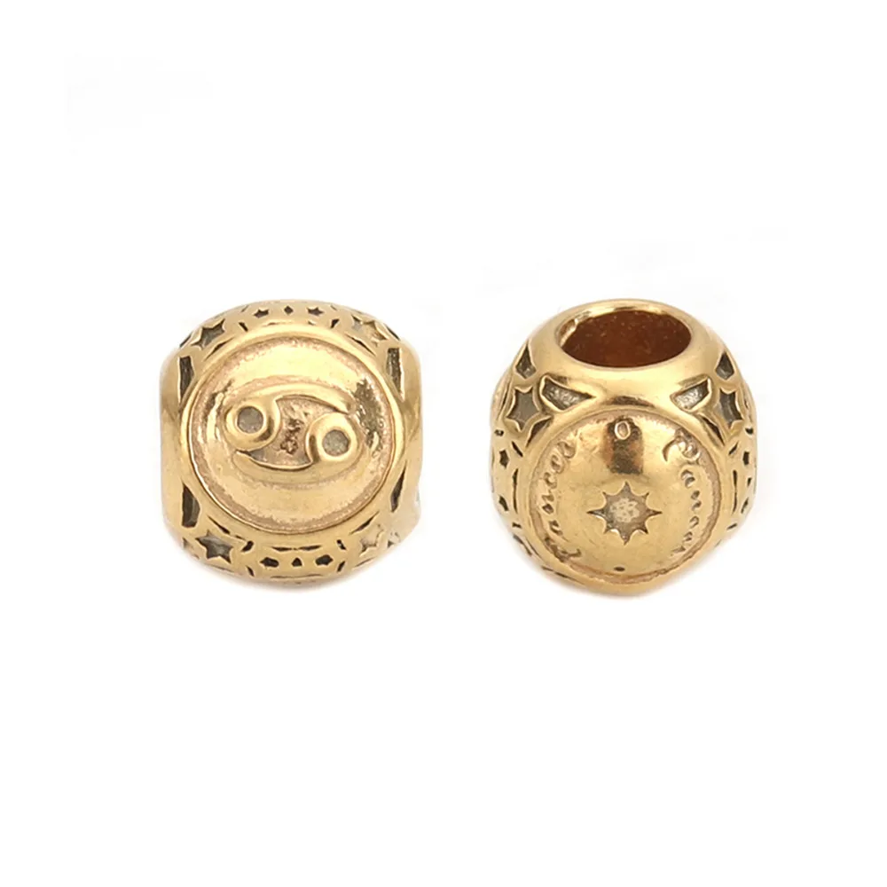 

Doreen Box 304 Stainless Steel Spacer Beads Gold Color Sign Of Constellations 10mm( 3/8") Dia., Hole: Approx 4.3mm, 1 Piece