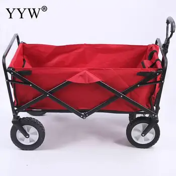 

Home Garden Trolley Cart Forklift 4 Wheel Foldable Wagon Hand Pull Wheelbarrow Camp Garden Cart Folding Bag Trolley Wheels