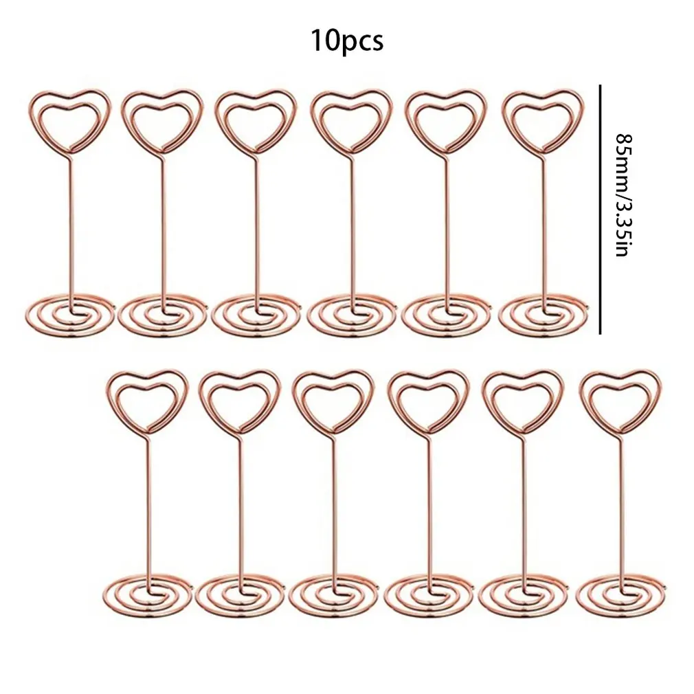 10 шт. металлический зажим для банкнот 85 мм Золотой Свадебный зажим для банкнот в форме сердца Золотое сиденье держатель для карт маленький и изысканный - Цвет: ROSE GOLD