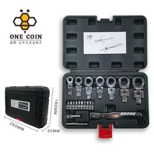 Multifunktionale Reparatur Werkzeug Box Abnehmbare Schraubendreher, 20Pcs Kombination Spanner Set 8-19MM Ratsche