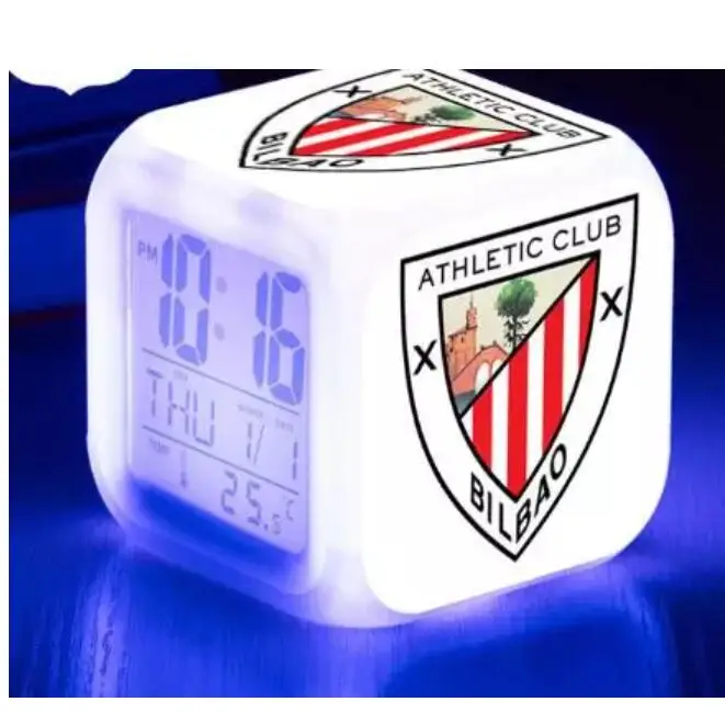 Reloj despertador Digital LED para club de fútbol, reloj Digital atlético de 7 colores, regalos de Navidad para niños, juguete