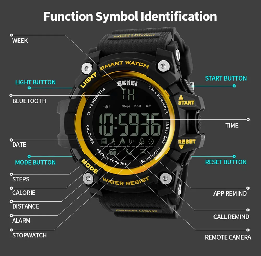 

Sport Waterproof Bluetooth Smart Watch Phone Mate For Smartphone For Ios For Android For Iphone Multiple Colours #20