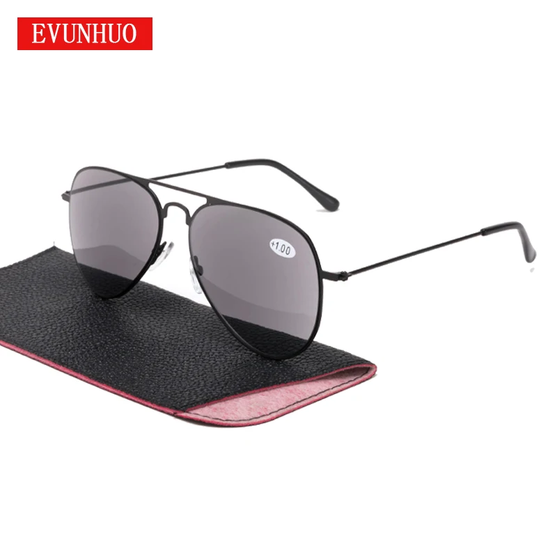 

EVUNHUO Color Lens Reading Glass Sun glasses Classic Pilot Glasses Driving Fishing Unisex Sport Outdoor Eyewear for Elderly