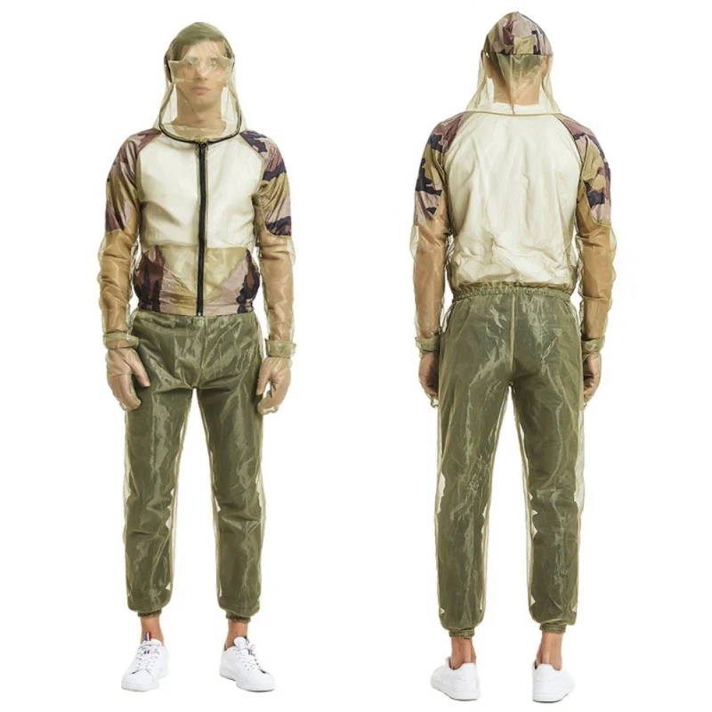 

Quick-Drying Protective Suit Set Outdoor Wild Fishing Anti-mosquito Bee/Pest Suit Jacket Pants Gloves For Camping Hiking Hunting