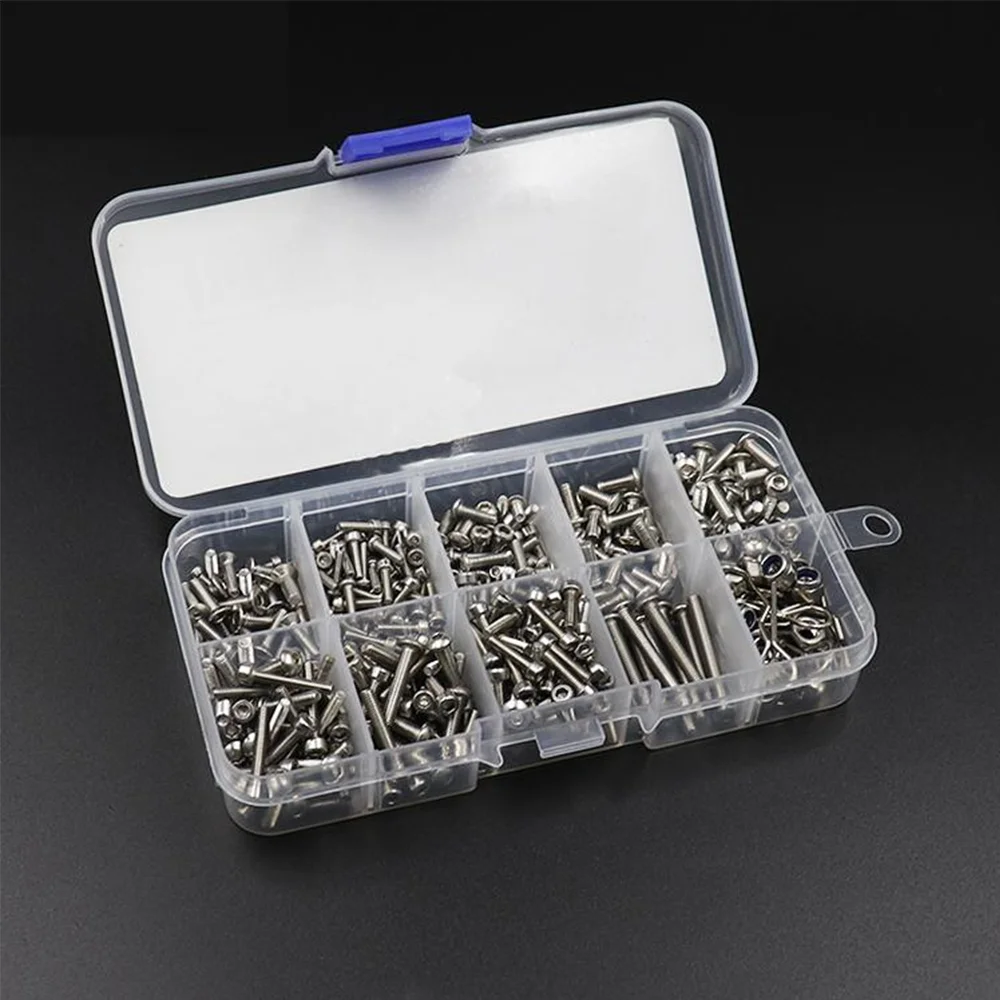 Rc Tool Stainless Steel Hex Screw Nut Set Screw Box For 1/10 Rc Crawler Car Defender Traxxas Trx4 Ford Bronco Tactical Unit