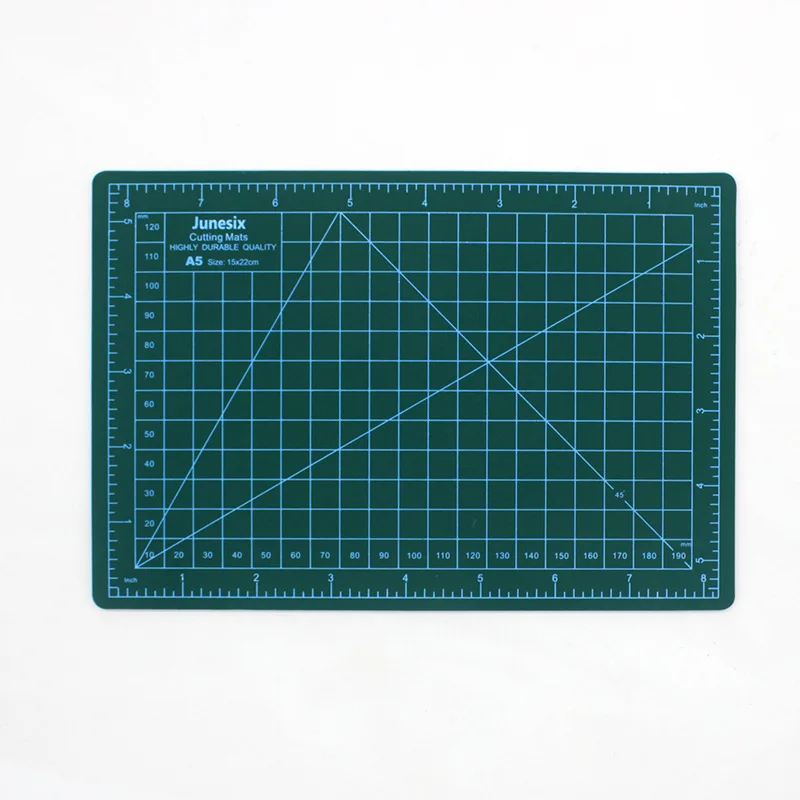1 шт., 8,66x5,91 дюймов, A5, из ПВХ сетчатый коврик с линиями для резки, коврик для поделок, пэчворк, ручная разделочная доска, Troquel Navidad, скрапбукинг - Цвет: Green