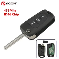 YIQIXIN 3 Button Flip Key Folding Remote Car Key 433Mhz Transponder Chip ID46 For Kia Sportage Picanto 3 Rio K2 K5 Cerato Ceed