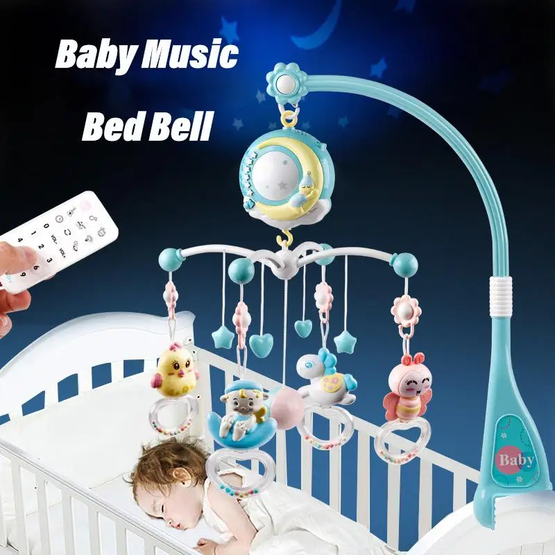 

Baby Bed Bell Toy Rotating Moving Bed Bell Music Box Projection Baby Sensory Training 0-18 Months Newborn Infant Comfort Toys