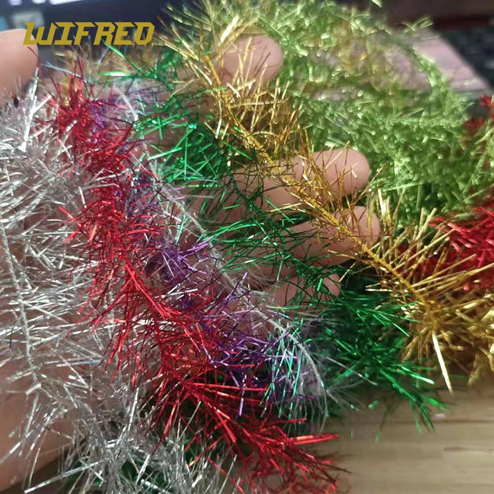 Wifreo 2m*35mm Wide Fly Tying Ice Tinsel Chenille Flash 8colors