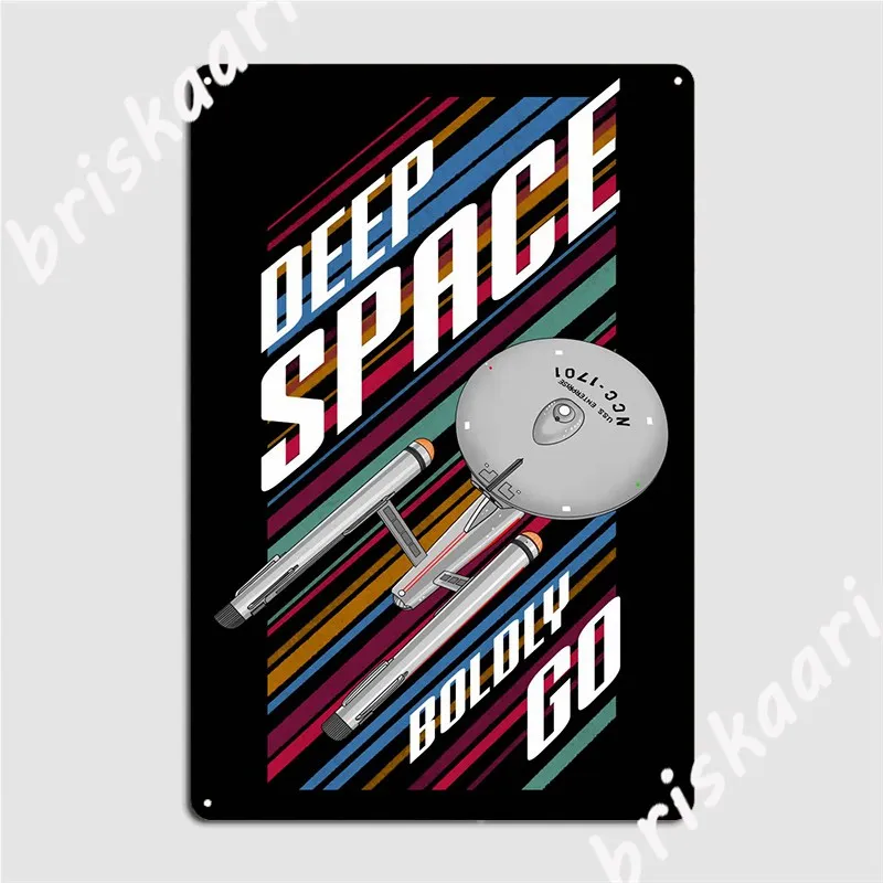 

Boldly Go Into Space Metal Sign Living Room Designing Wall Plaque Cinema Kitchen Tin Sign Posters