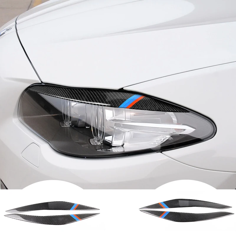 1 комплект углеродное волокно фары для бровей веки BMW F10 5 серии 2010-2016 передняя фара