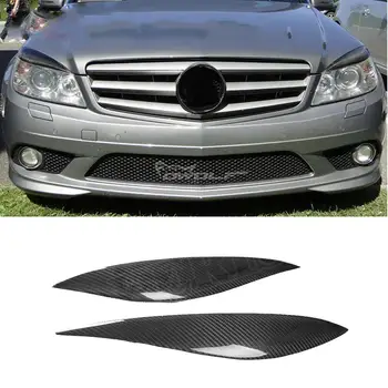 

w204 all carbon eyebrow free shipping Car headlight lips brows for Benz W204 C180 C200 C300 C350 C63 AMG 2 door 2007-2013