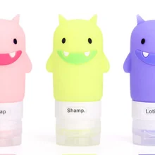 60 мл Милые силиконовые многоразовые портативные бутылки в форме животных, дорожный Упаковочный пресс-бутылка для лосьона, шампуня, косметический контейнер