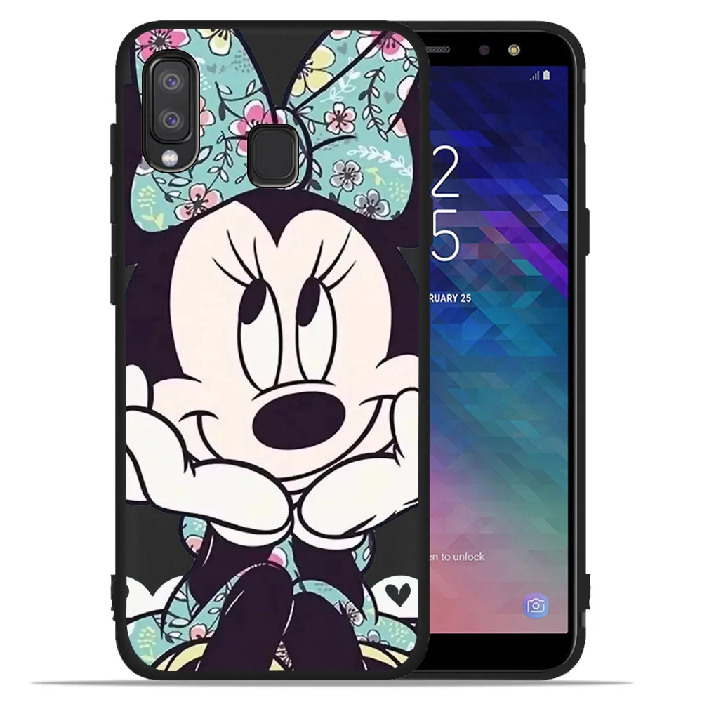 Черный ТПУ чехол для samsung Galaxy A7 A9 Coque Etui Микки Минни для samsung Galaxy A30 40 50 70 A6 A8 Plus A320 чехол - Цвет: 7